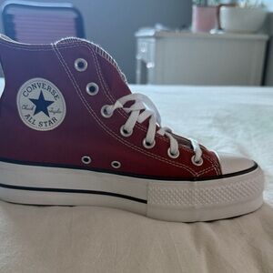 Converse Women's Red Platform Sneakers